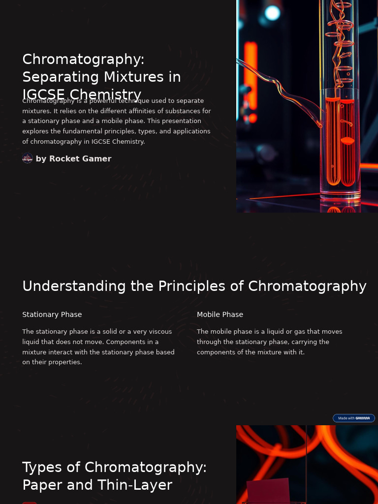 Chromatography Techniques for IGCSE Chemistry | PDF | Thin Layer ...