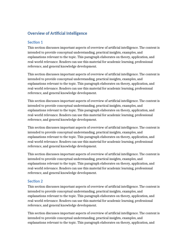 Comprehensive AI Overview Guide | PDF | Theory | Knowledge