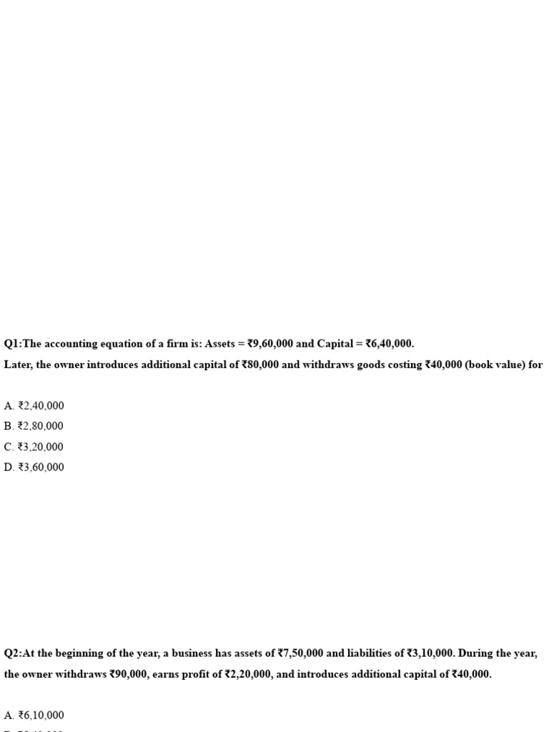ACCOUNTING EQUATION MCQS_73456737_2026_01_06_10_43 | PDF | Debits And ...