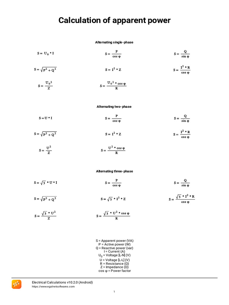 Calculation of Apparent Power (1) | PDF | Ac Power | Electronics