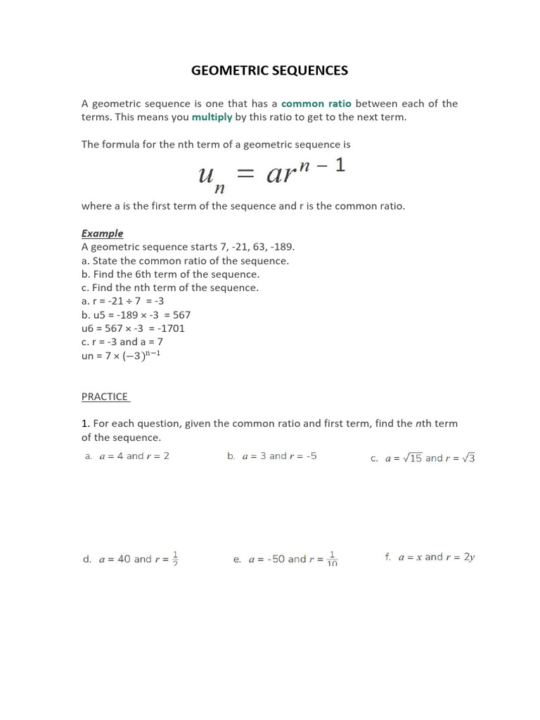 Geometric Sequences | PDF | Mathematics
