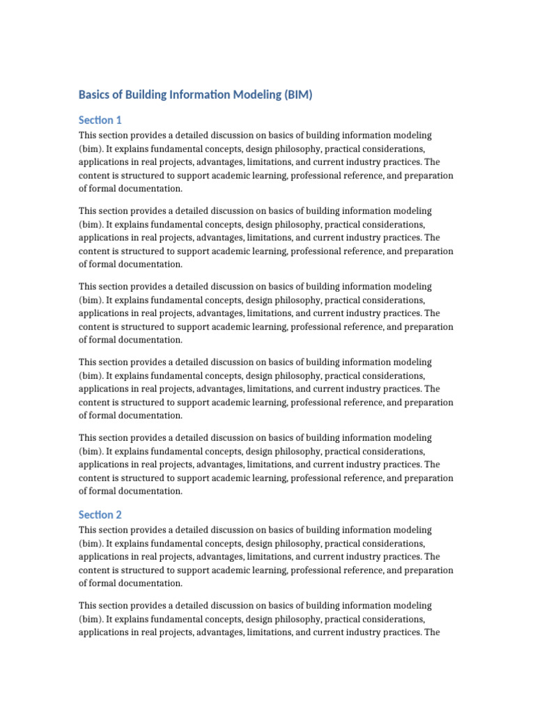 Document 15 Basics of Building Information Modeling (BIM) | PDF ...