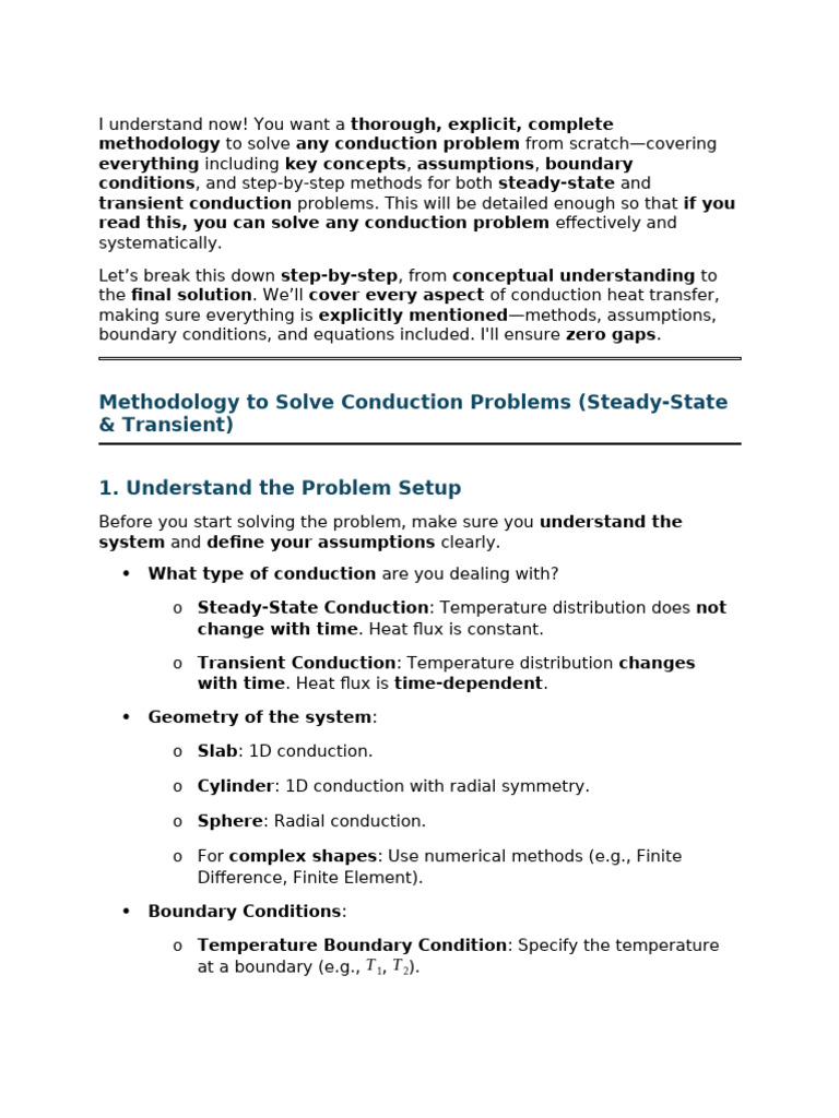 Comprehensive Conduction Problem Guide | PDF | Thermal Conduction | Heat