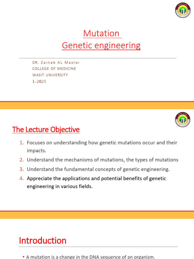 Genetic Mutations and Engineering Overview | PDF | Mutation | Genetic Code