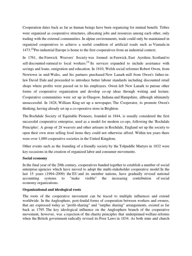 Co Operative PDF Cooperative Socialism