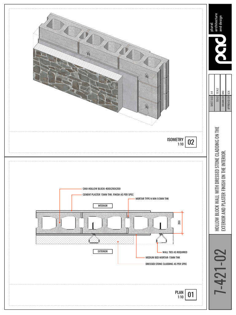Hollow Block Wall with Stone Cladding | PDF