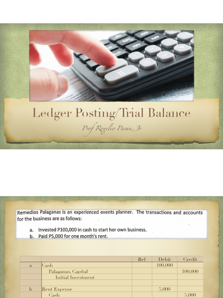 Ledger Posting and Trial Balance Guide | PDF | Debits And Credits | Expense