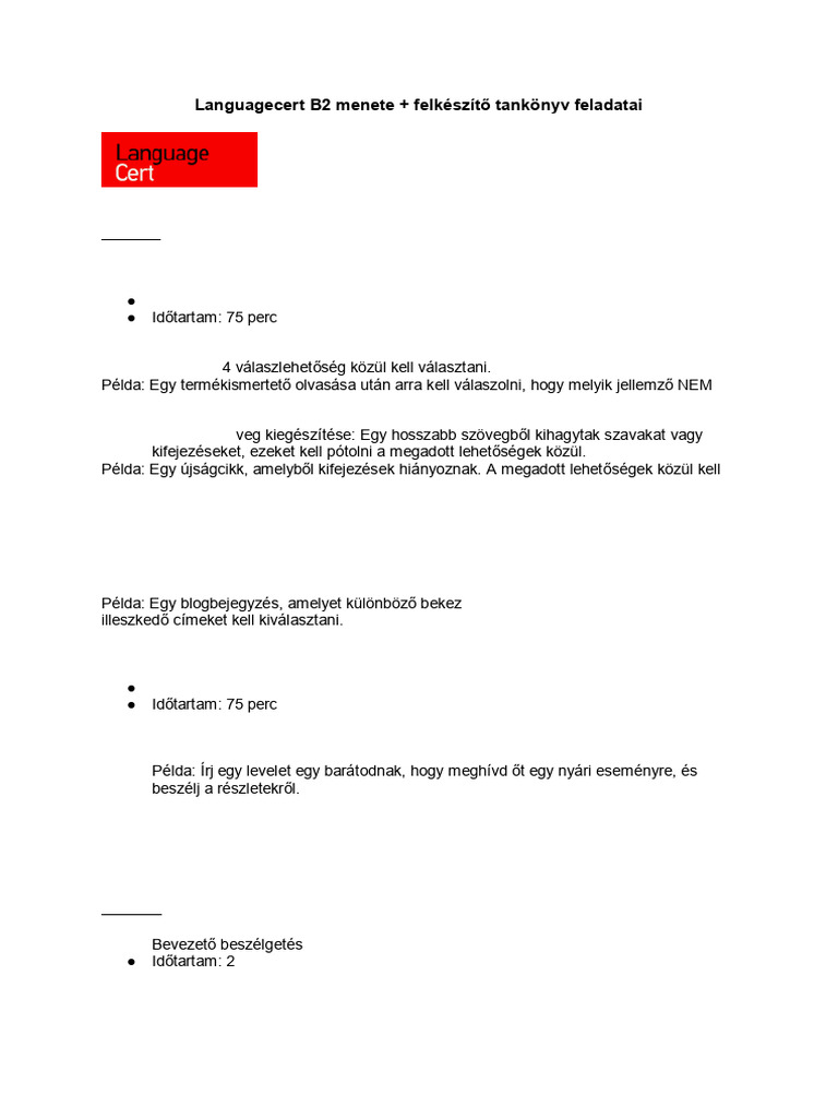 Languagecert B2 Menete | PDF