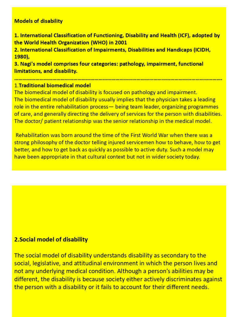 Models of Disability Lec 2 | PDF | Disability | Medicine