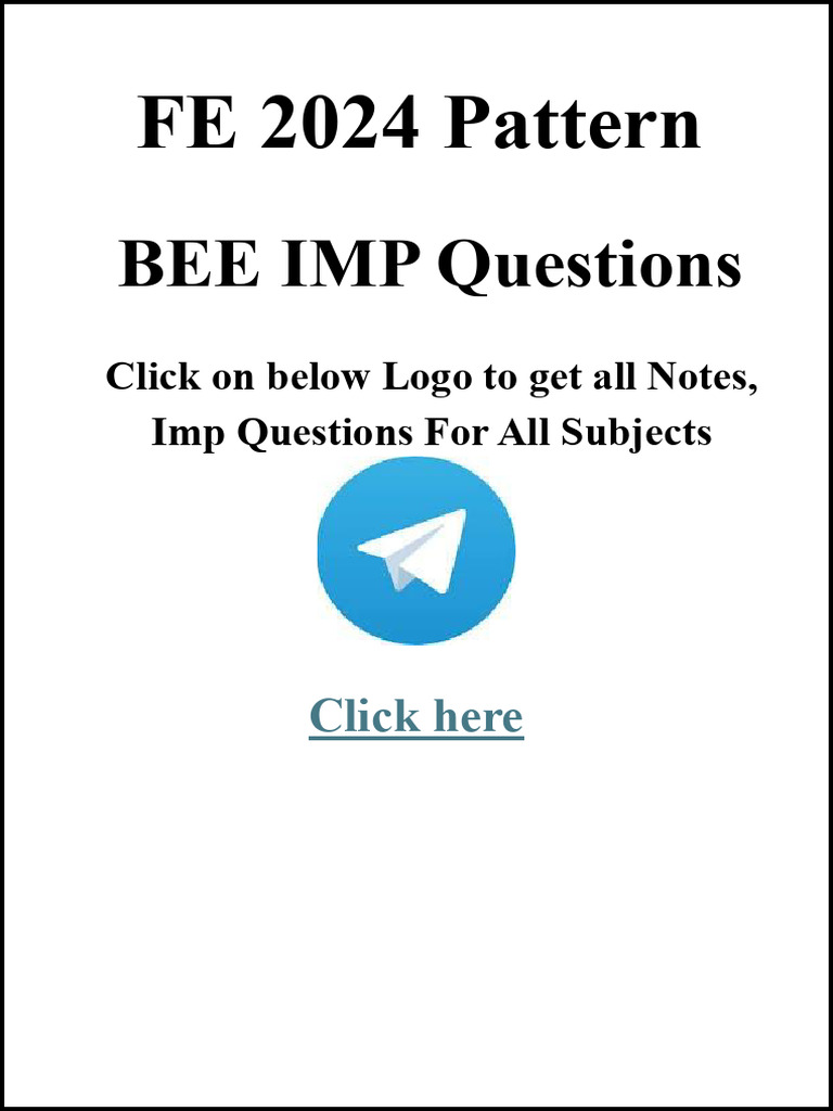 FE 2024 BEE Important Questions Guide | PDF | Inductance | Ac Power