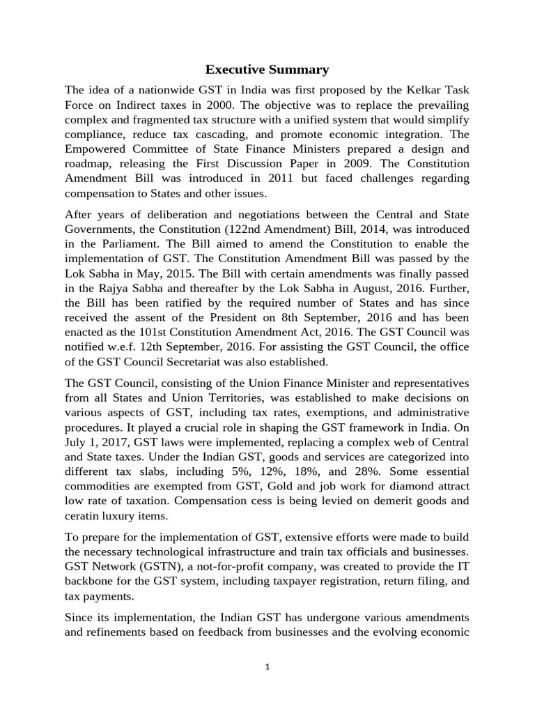 Overview of GST Implementation in India | PDF | Taxes | Value Added Tax