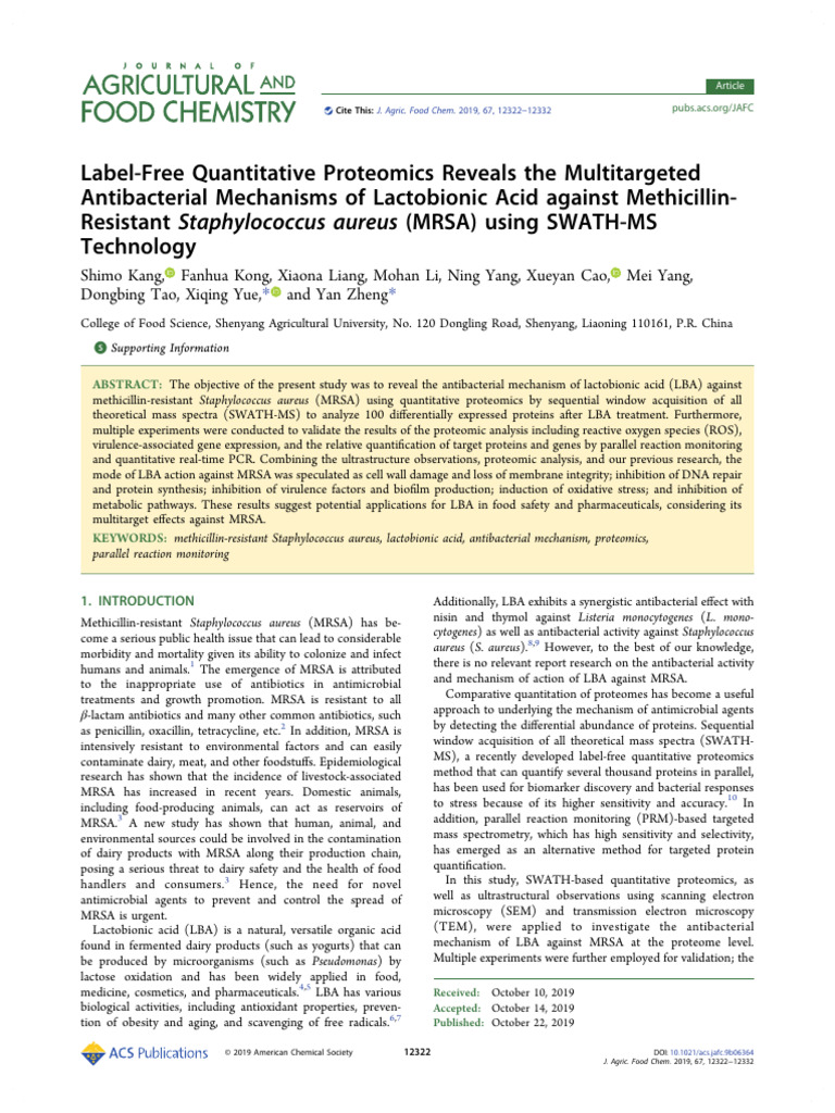 Label-Free Quantitative Proteomics | PDF | Biosynthesis ...
