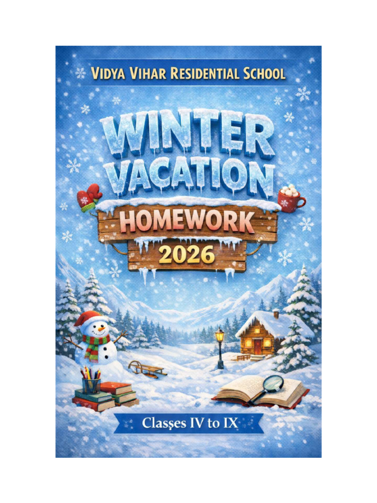 Class IV & V Winter Homework 2025-26 | PDF | Cartesian Coordinate ...