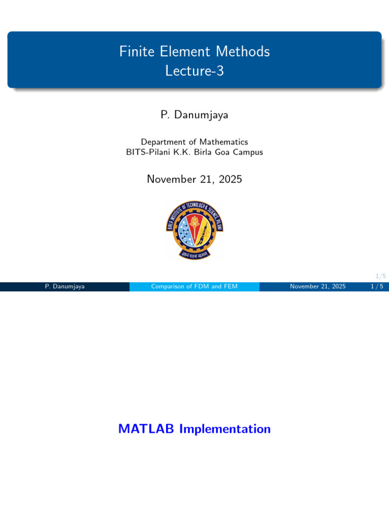 FDM vs FEM: BVP Solutions in MATLAB | PDF | Finite Element Method ...