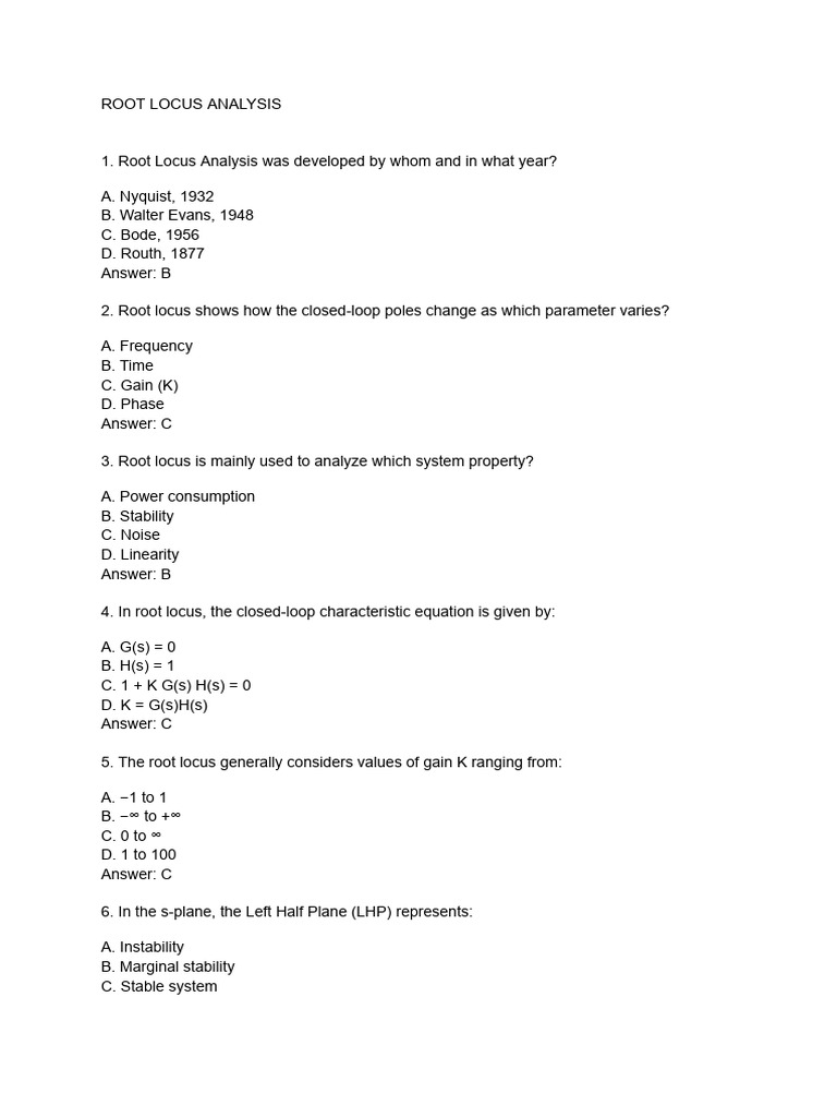 Group 7 - Root Locus Analysis | PDF | Mathematical Physics | Applied ...
