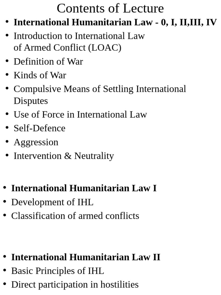 Overview of International Humanitarian Law | PDF | International ...