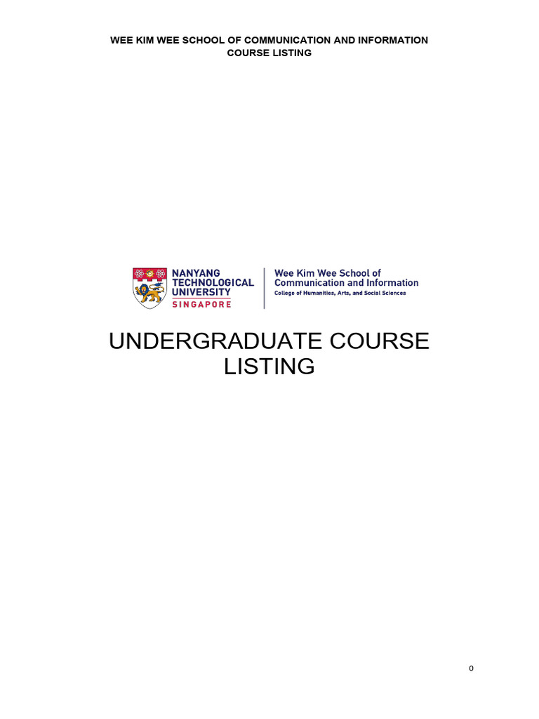 Wee Kim Wee Communication Courses | PDF | Communication | Artificial ...