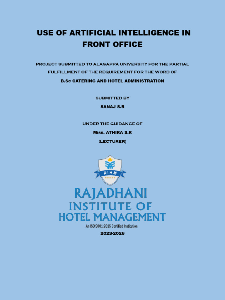 AI in Hotel Front Office Operations | PDF | Artificial Intelligence ...