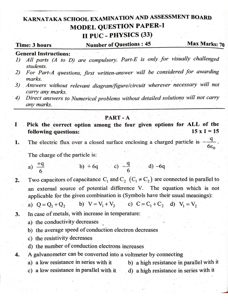 Model Question Paper 1 | PDF