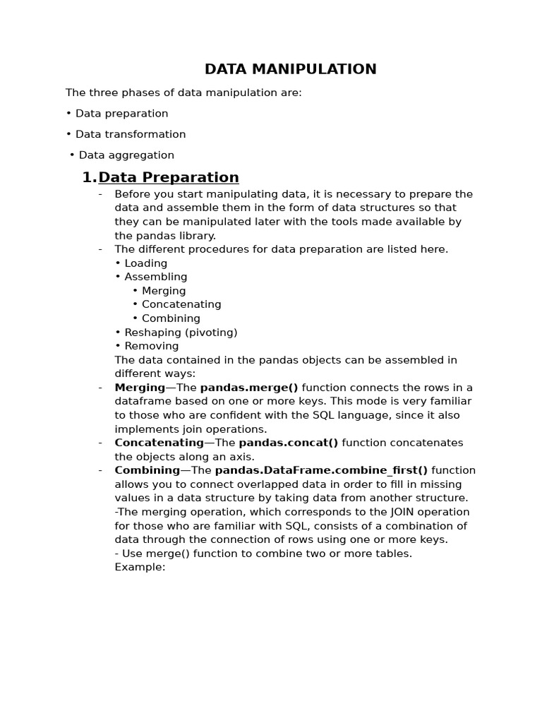 Data Manipulation with Pandas Guide | PDF | Regular Expression | String ...