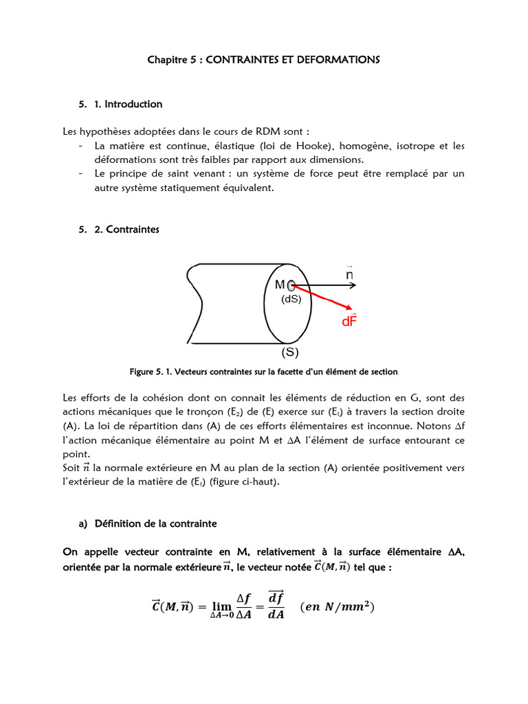 Contraintes et Déformations en RDM | PDF | Résistance des matériaux ...