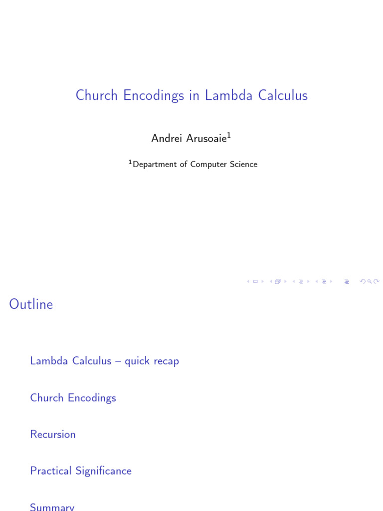 Church Encodings in Lambda Calculus | PDF | Function (Mathematics ...