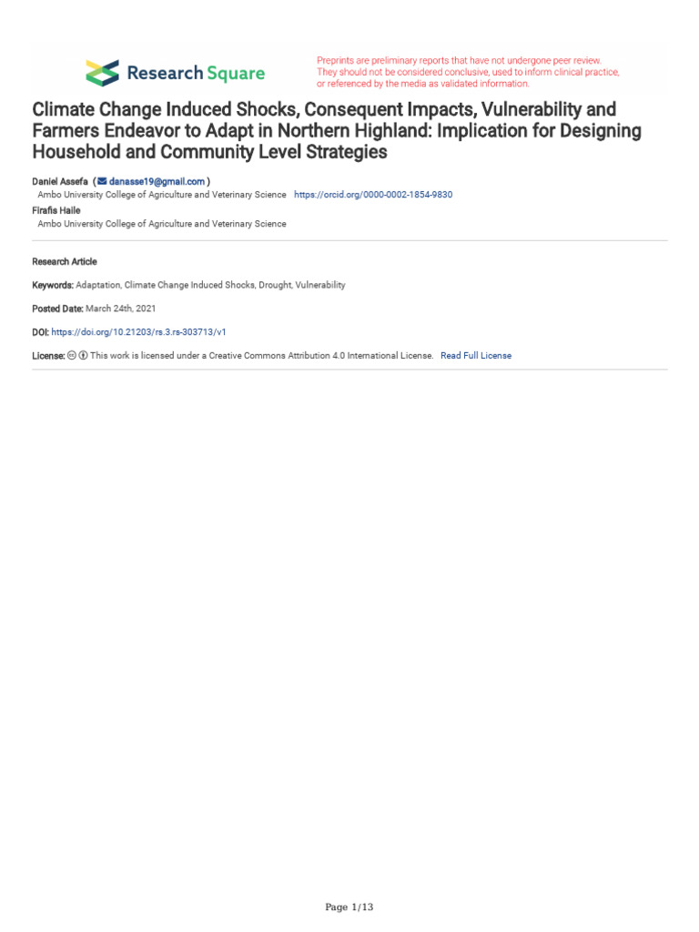 Climate Change Adaptation in Farming | PDF | Agriculture | Drought