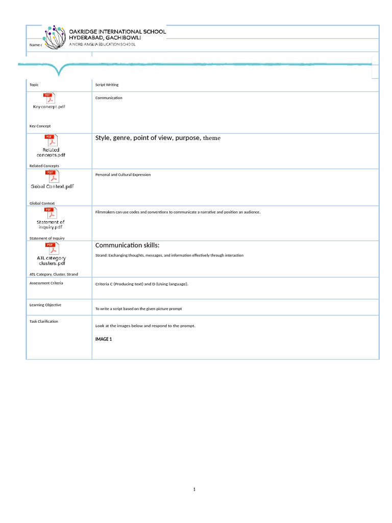Script Writing Assignment for Year 4 | PDF