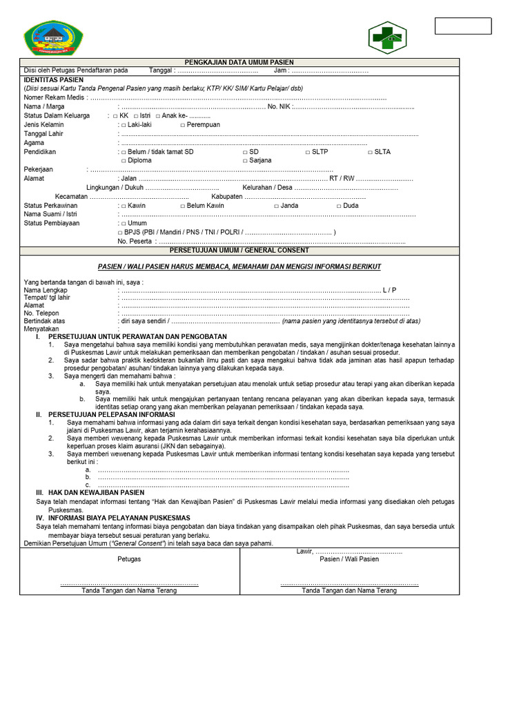 Form Lengkap RANAP | PDF