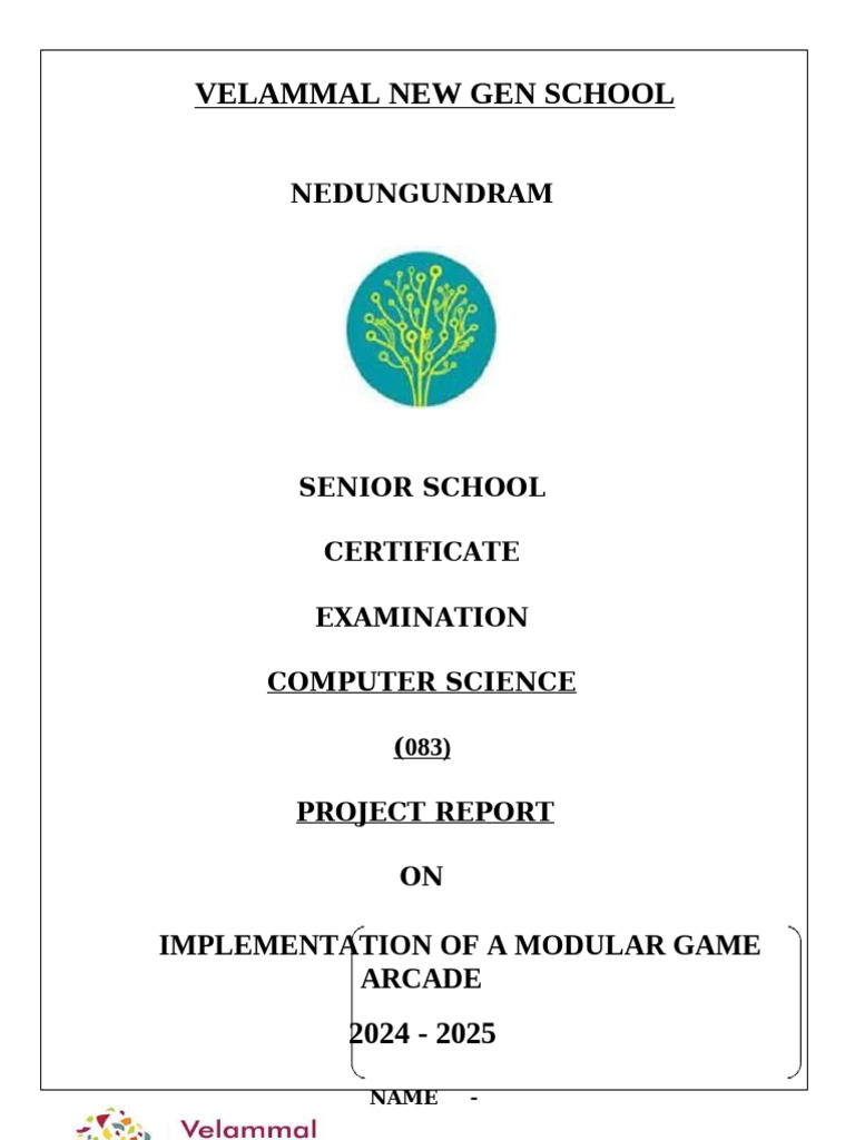 Modular Game Arcade Project Report | PDF | Databases | My Sql