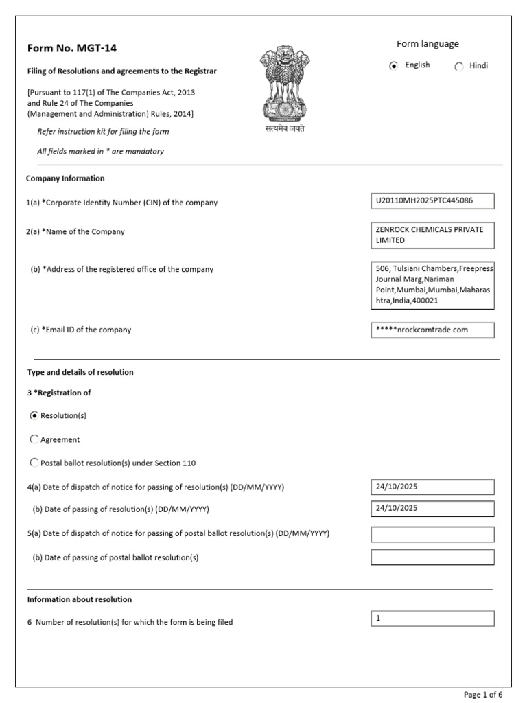 Filing Resolutions under Companies Act | PDF | Liquidation | Bankruptcy