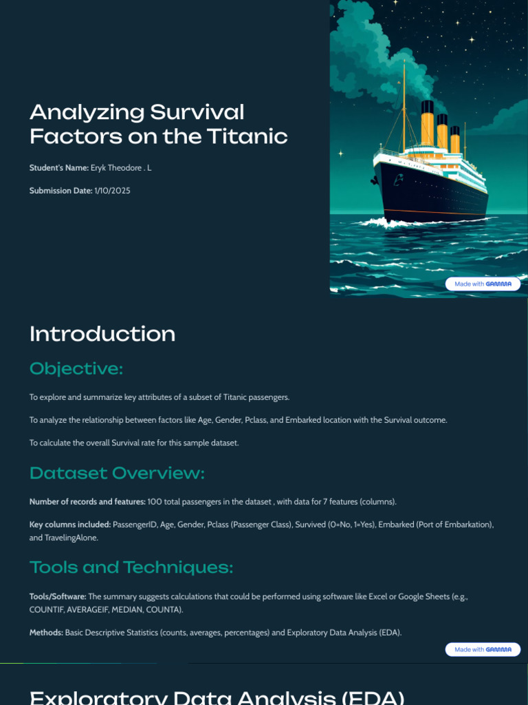 Analyzing Survival Factors on the Titanic | PDF | Applied Mathematics ...