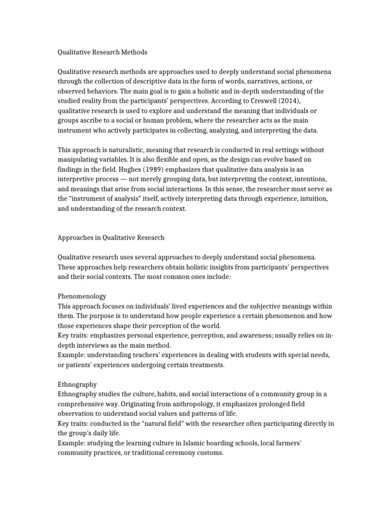 Understanding Qualitative Research Methods | PDF | Qualitative Research ...