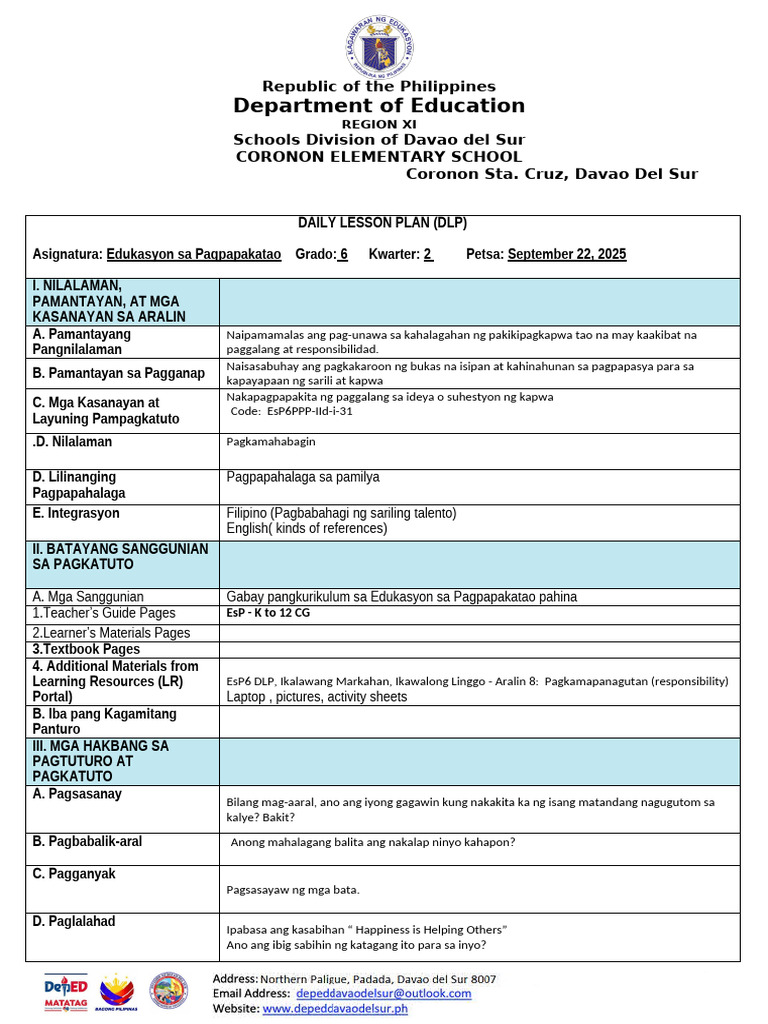 DLP Esp Q2 W5 | PDF