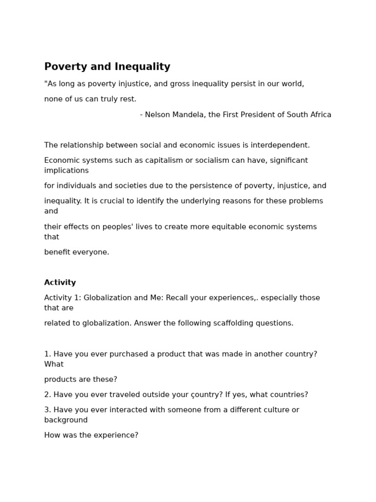 Understanding Poverty and Inequality | PDF | Cost Of Living | Poverty