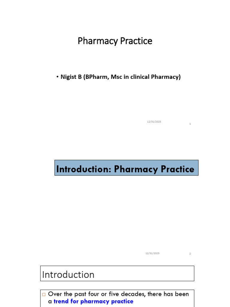 Evolution of Pharmacy Practice and Care | PDF | Pharmacy ...