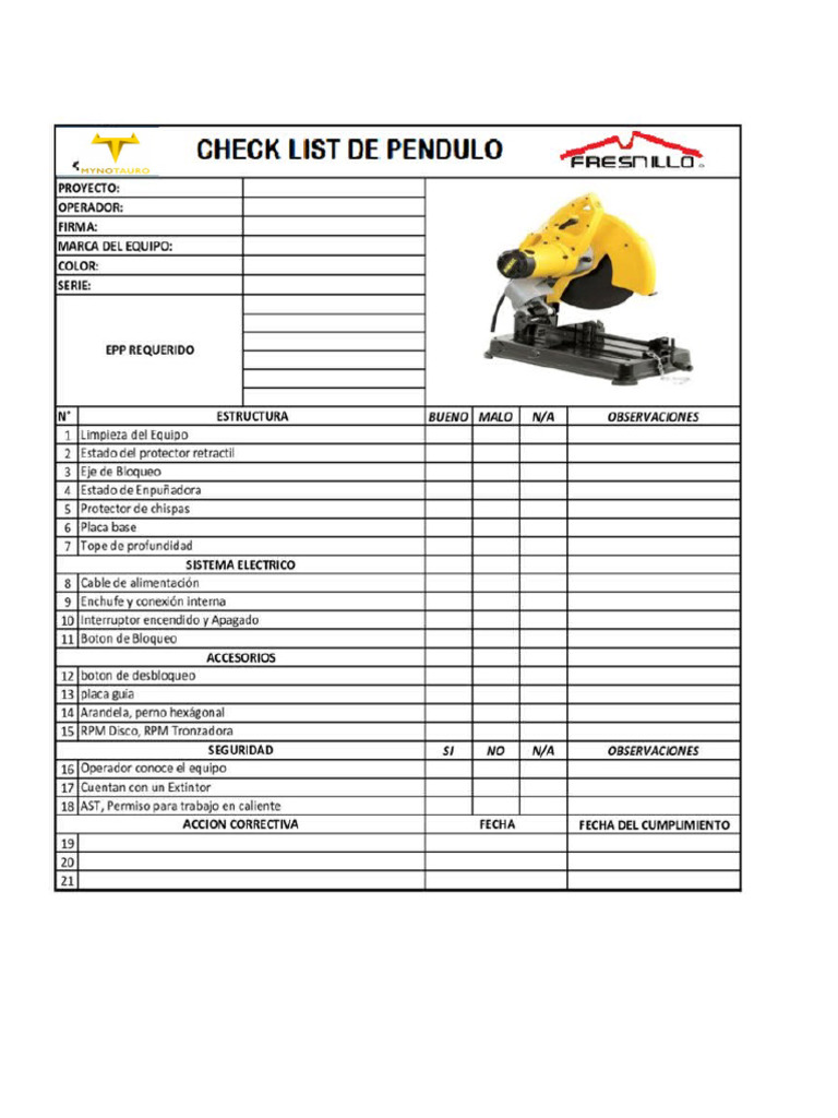 Check List de Pendulo | PDF