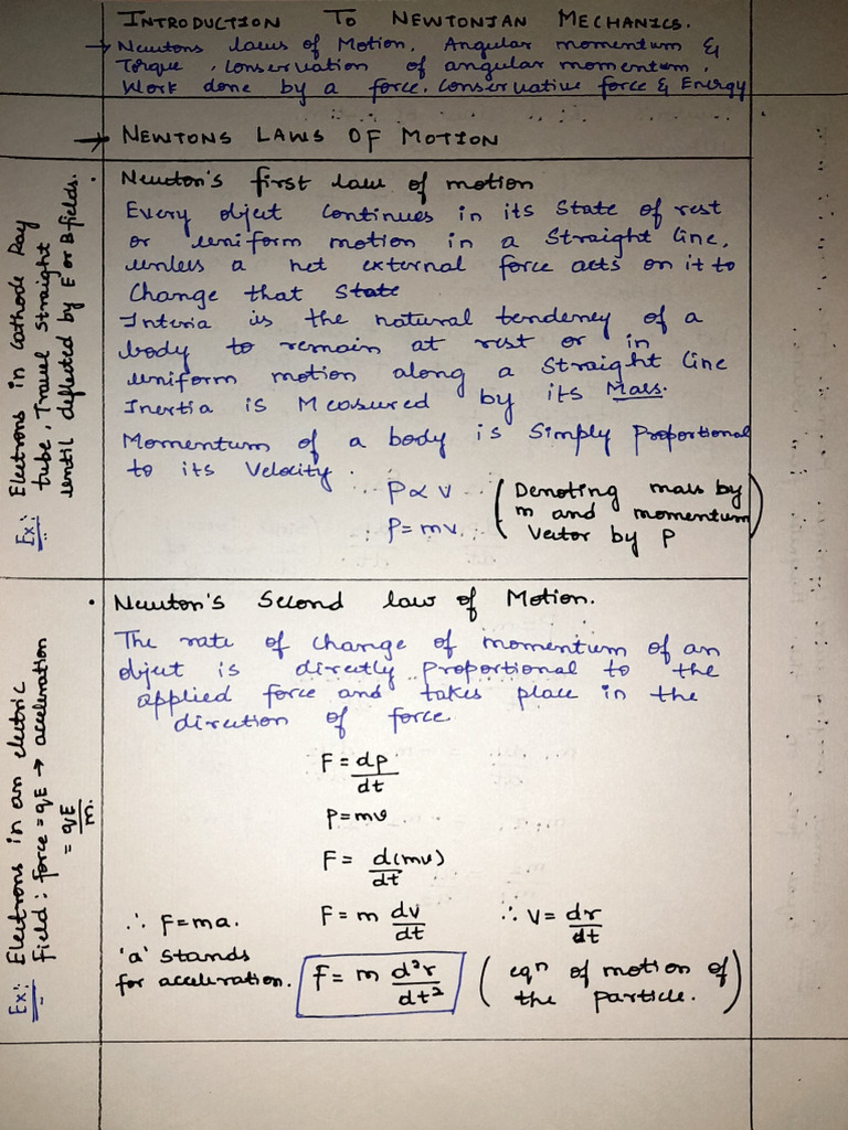 Introduction To Newtonian Mechanics | PDF
