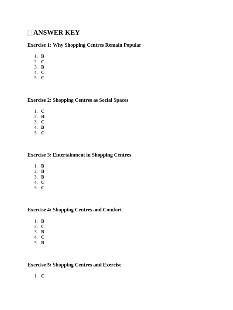 Answer Key Reading Skill Pracise Unit 8 - Shopping | PDF