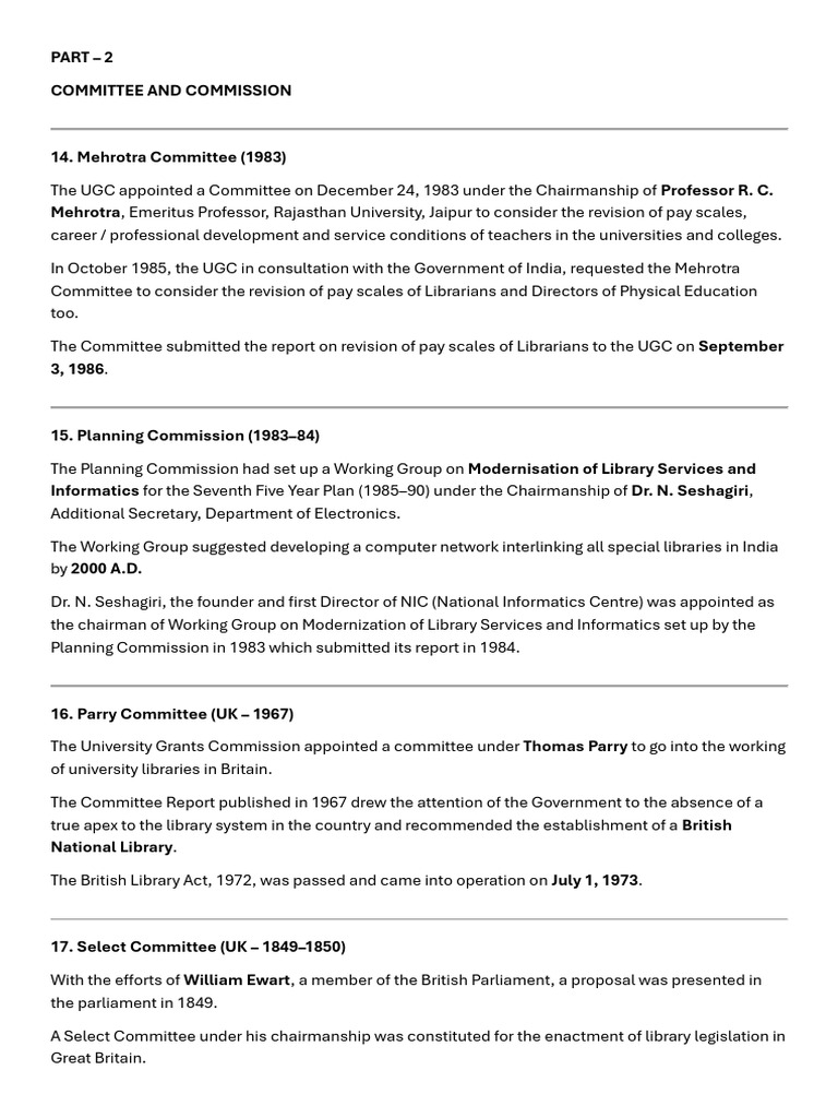 Committee and Commission - Part 2 | PDF | Bill (Law) | Public Library