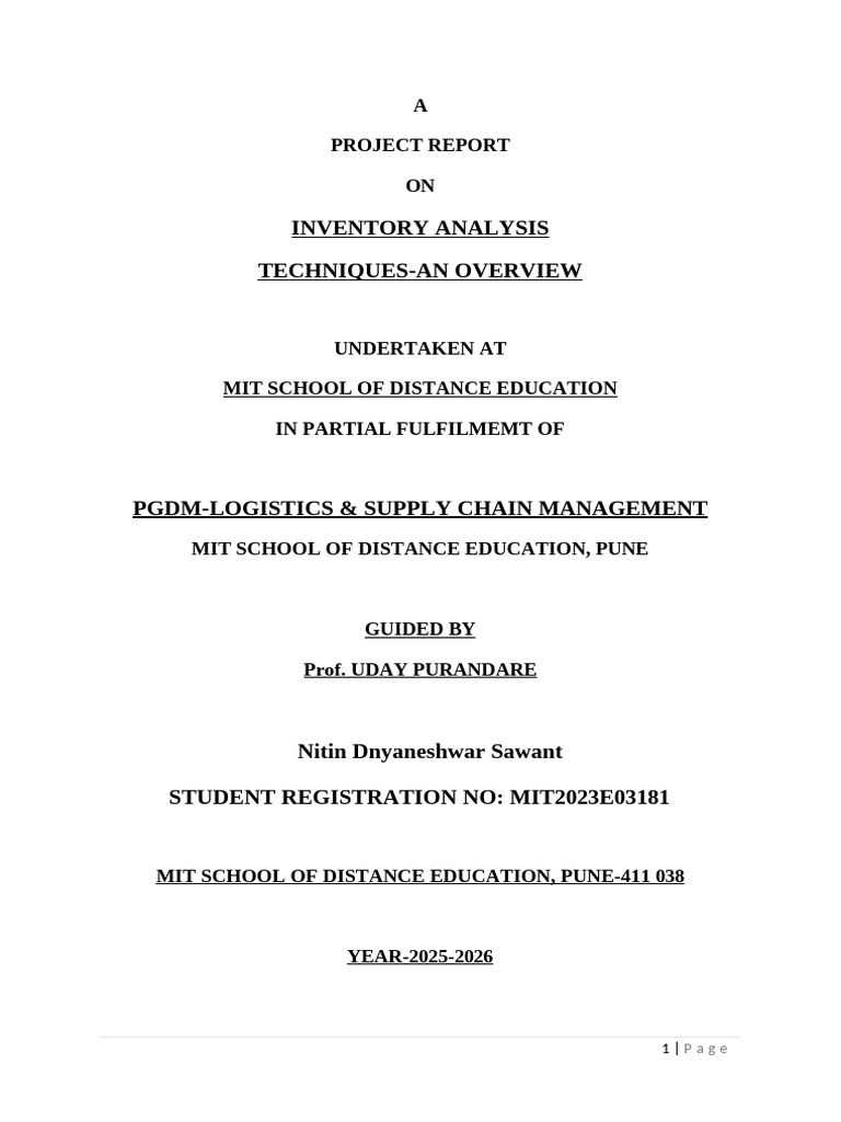 Overview of Inventory Analysis Techniques | PDF | Inventory | Business ...