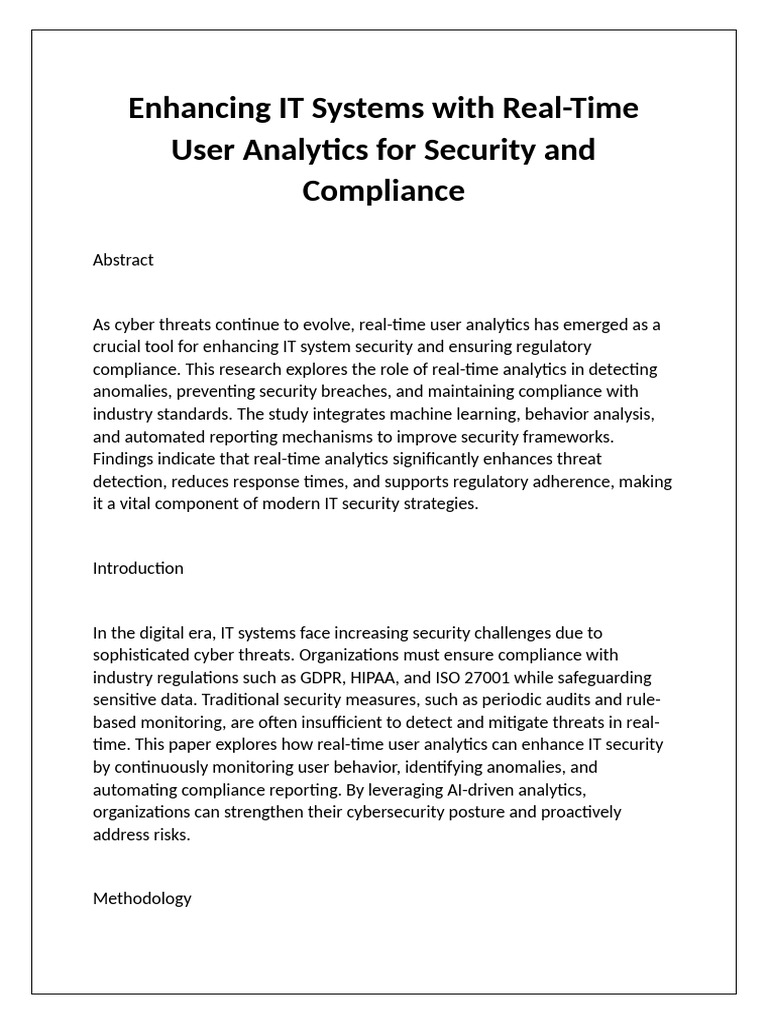 Enhancing IT Systems With Real | PDF | Computer Security | Security