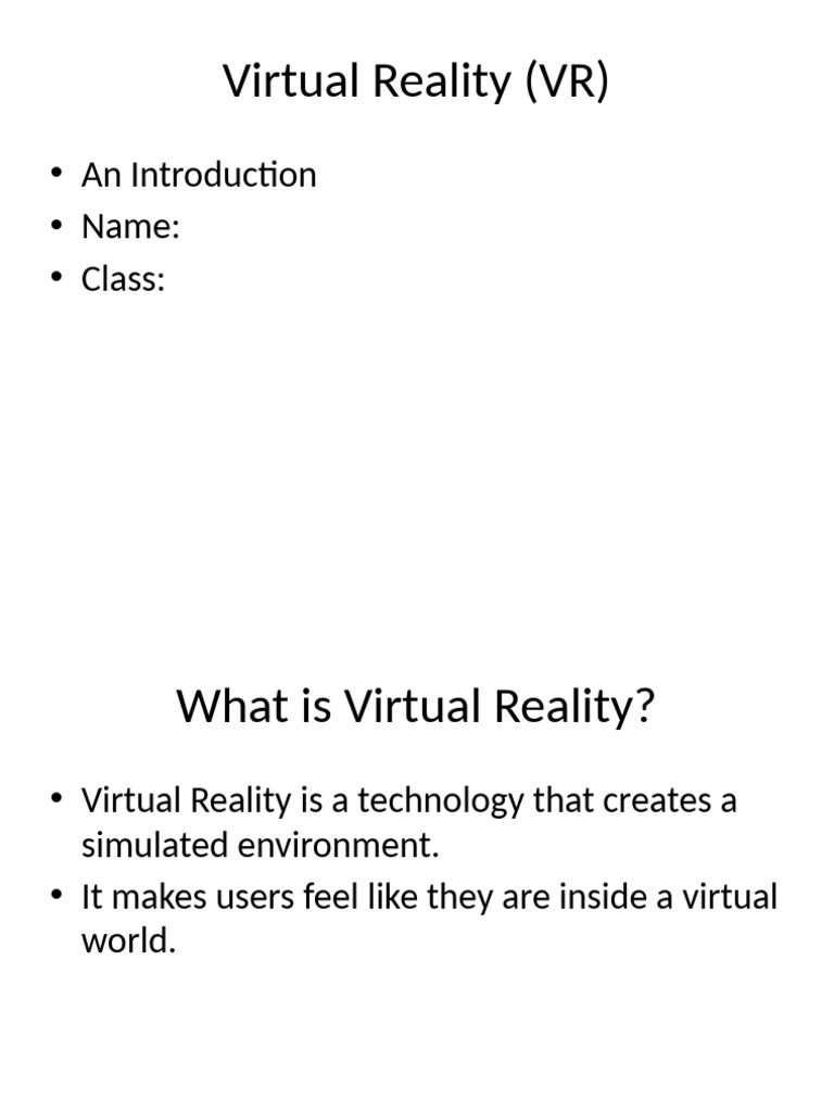 Virtual Reality Presentation | PDF