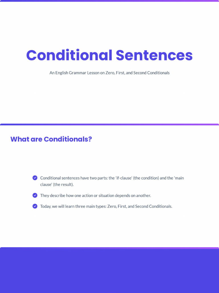 English Conditionals Lesson | PDF
