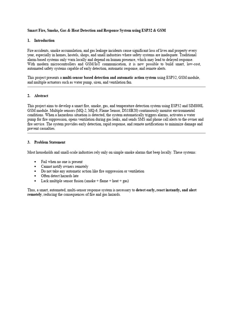Smart Fire and Gas Detection System | PDF | Wi Fi | Internet Of Things