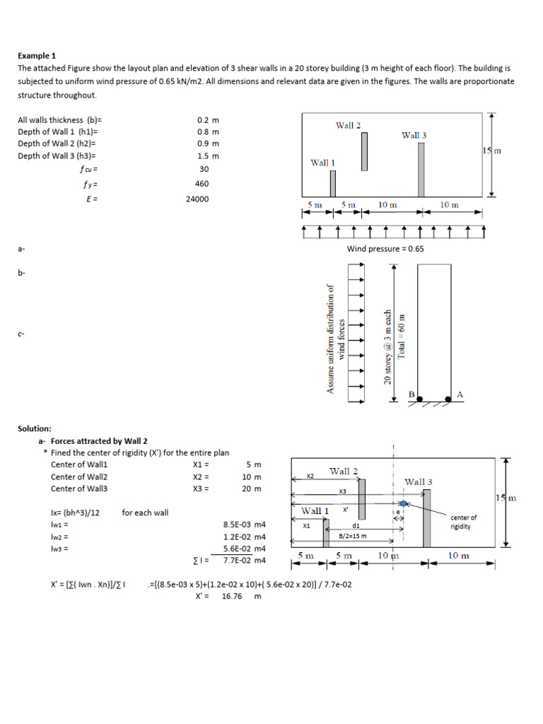Design of RC Shear Wall - Example 1 | PDF | Stress (Mechanics) | Civil ...