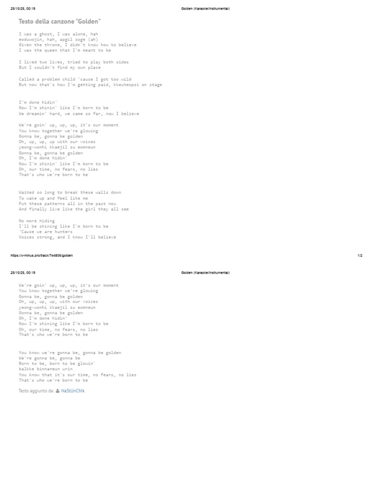Lyrics to 