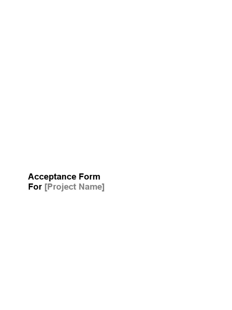 Template - Acceptance Form | PDF | Project Manager | Business