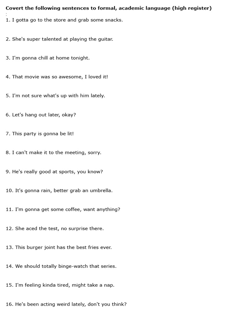 Formalizing Informal Language Examples | PDF