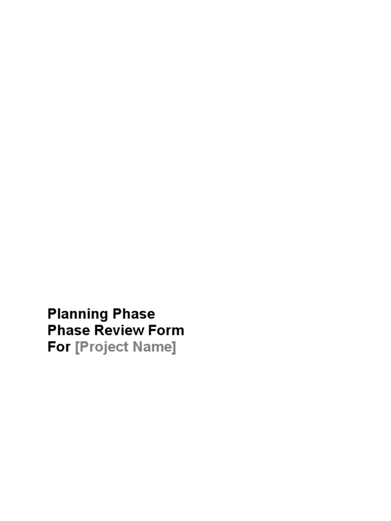 Template - Phase Review Form - Planning | PDF | Project Management ...